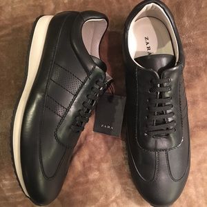 ZARA Women’s Black Leather Sneakers EU 41 / US 10